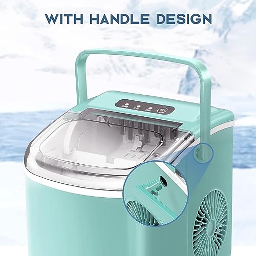 Countertop Ice Maker, Portable Ice Maker Machine with Handle, 9  Bullet-Shaped Ic
